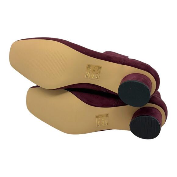 Draper James Bethany Suede Cylinder Block Heel Bootie Burgundy 8 NWT $175 MSRP - Picture 7 of 8